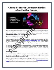 Choose the Interior Contractors Services offered by Our Company