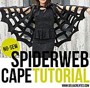 No-Sew Halloween Spiderweb Cape TUTORIAL - delia creates