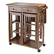Winsome Space Saver with 2 Stools, Square