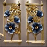 Floral Twin Frames Metal Wall Art 40*20 Inches