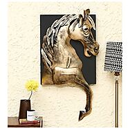 Wrought Iron Horse In Frame Wall Art In Gold