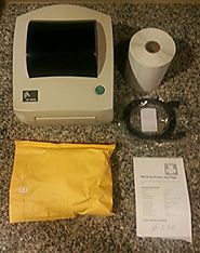 Zebra LP2844 2844-20301-0024 USB Serial Parallel Barcode Printer W/New Adapter, USB, Power Cable