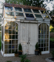 Greenhouse from reclaimed doors and windows
