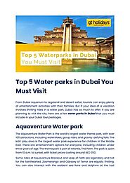 5 Waterparks in Dubai You Must Not Miss