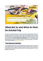 What To Pack for A Dubai Trip