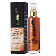 Shimmer Body Oil Golden Brown Bronze Face Brighten Glow Pearl Highlighter Illuminator Body Makeup Shine Glitter Gold ...