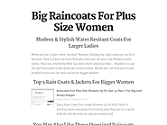 Big Raincoats For Plus Size Women