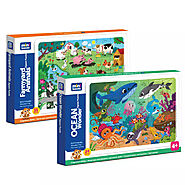 Combo Farmyard and Ocean Wonder 59 Pieces Puzzle 4+ Years – Mini Leaves