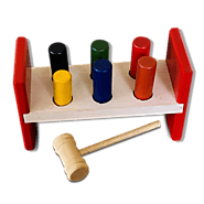 Hammer and Peg Wooden Toys 18 Months + – Mini Leaves
