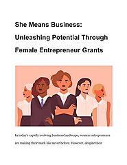 She Means Business -Unleashing Potential Through Female Entrepreneur Grants