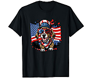 Dog Dachshund American USA 4th Of July T-Shirt | Funny T-Shirts For Birthdays And Other Holidays