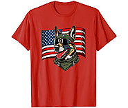 German Shepherd American Dog Soldier 4th Of July T-Shirt | Funny T-Shirts For Birthdays And Other Holidays