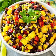 Mango Black Bean Salad Recipe {SUPER EASY} | Healthy Fitness Meals