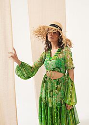 Rosaline | Green Colton Printed Dress