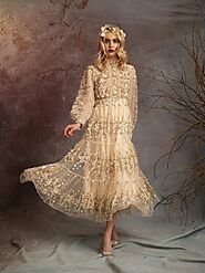 Katie Dress - Cream Flowers | MIAU By Clara Rotescu – BTK COLLECTION