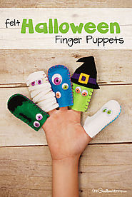 Adorable Felt Halloween Finger Puppets - onecreativemommy.com