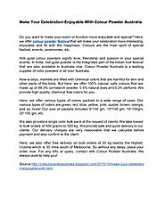 Make Your Celebration Enjoyable With Colour Powder Australia