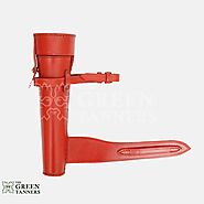 Leather Hunting Flask Case For Saddle | Red Saddle Flask