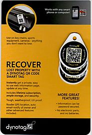 Dynotag® Web/GPS Enabled QR Code Smart Round Laminated Synthetic Tag.
