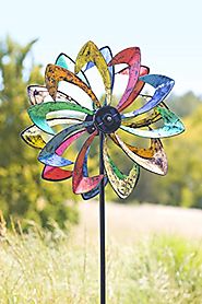 Solar LED Flower Wind Spinner in Multicolor