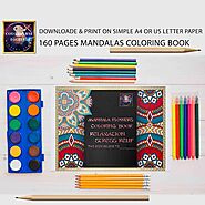 Printable Mandala Adult Coloring Book, Floral Mandala Coloring Pages, Magical Mandalas, Hand Drawn Pages Download Str...