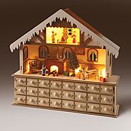 Lighted Santa's Advent Wooden Workshop by Art & Artifact