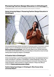 Amity University Raipur: Pioneering Fashion Design Education in Chhattisgarh