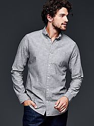 Clean chambray shirt - Slate Grey