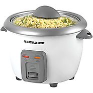 Black + Decker RC3406 3-Cup Dry/6-Cup Cooked Rice Cooker, White