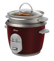 Oster 4722 3-Cup (Uncooked) 6-Cup (Cooked) Rice Cooker with Steaming Tray, Red