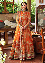 Full length Orange Branded Maxi
