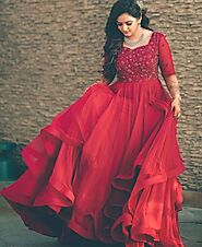 Red flare for wedding guest and party