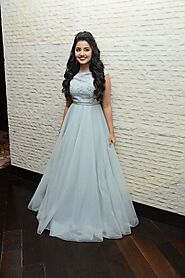 Light Blue net Maxi to wear in parties