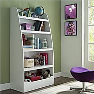 Altra Furniture Kids Bookcase with 4 Shelves, White Finish