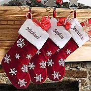 Red Velvet Personalized Snowflake Christmas Stocking