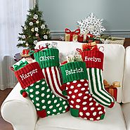 Whimsical Knit Christmas Stocking