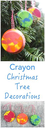 HANDMADE CRAYON CHRISTMAS TREE DECORATION