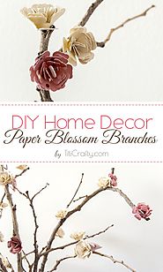 DIY Home Decor Paper Flowers Blossom Branches | The Crafting Nook by Titicrafty