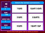 Math Games: Cups to Quarts - Measurement