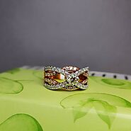 Solitaire Ring surrounded by Diamond linings in 18K Rose Gold