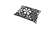Abstract Flowers Monochrome Large Dog Bed