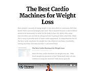 The Best Cardio Machines for Weight Loss