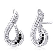 Black And White Diamond Drop Earrings