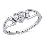 Diamond Heart Shaped Promise Ring
