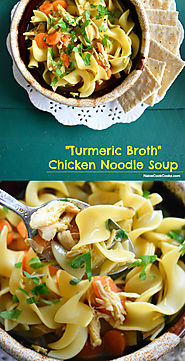 Chicken Noodle Soup In Turmeric Broth