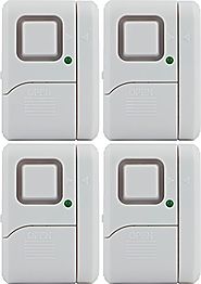 GE 45174 Battery Operated Magnetic Window Alarm with On/Off Light (Pack of 4)