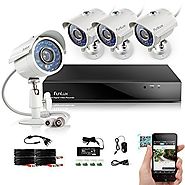 Funlux 8CH Surveillance Security Camera System QR Code Quick View 960H DVR with 4 Night Vision IR-Cut Built-in 700TVL...