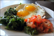 Recipe: Garlicky Kale with Fried Eggs and Salsa