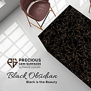 Astonishing Beauty Of Black Obsidian Semi Precoius Gemstone Slab Countertop