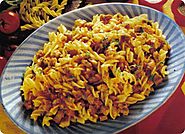 Fusilli alla rusticana con polpa di vitello.